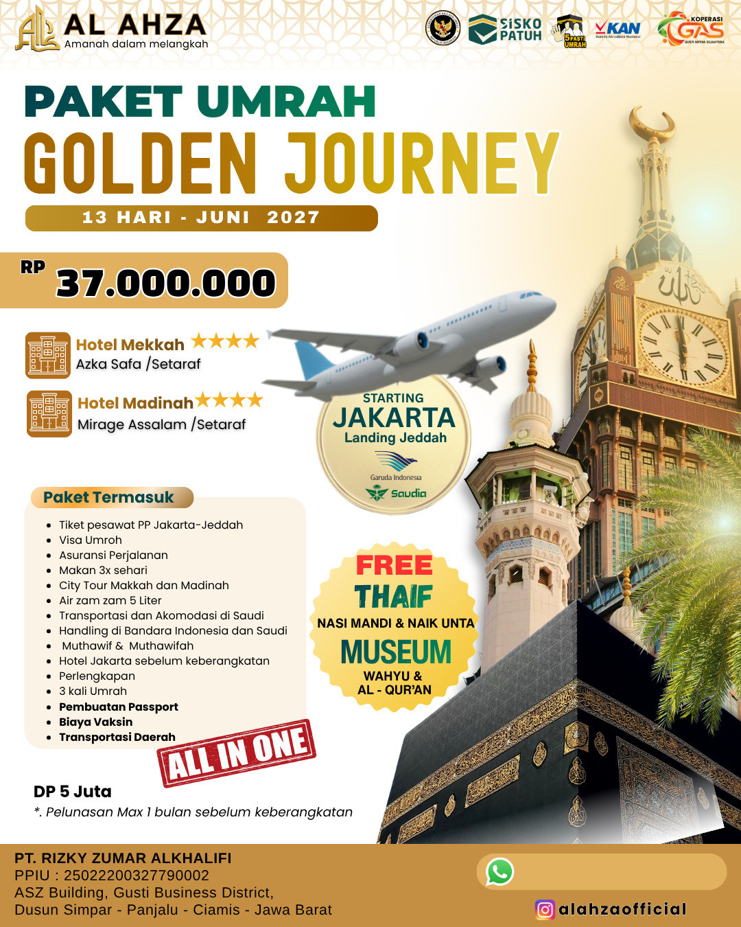 Paket Umroh Golden Journey 13 Hari (All In One)